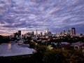 Brisbane Skyline from Southbank Hostel at Dusk