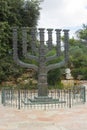 The beautiful bronze Menora sculpture that was a gift to Israel from the Parliament of the United Kingdom.