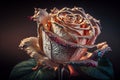 Beautiful bronze rose on a dark background.