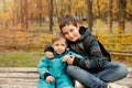 Beautiful brothers who are smiling happily together. Two happy boys Royalty Free Stock Photo