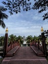 Beautiful brown bridge,  Dataran Lang, Langkawi, Malaysia. Royalty Free Stock Photo