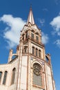 Beautiful Brown Church Steeple Rising Into Sky Royalty Free Stock Photo