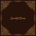 Beautiful brown floral frame background