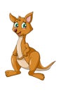 A beautiful brown kangaroo with green eyes laughing design cartoon vector illustration