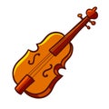 Beautiful Brown Violin in cartoon style - vector.