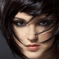 Beautiful Brunette Girl.Healthy Hair.Hairstyle. Royalty Free Stock Photo