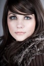 Beautiful Brunette Teen in Winter Coat Royalty Free Stock Photo