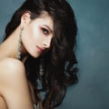 Beautiful Brunette Woman Closeup Portrait Royalty Free Stock Photo