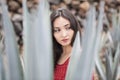 Beautiful brunette woman with Royalty Free Stock Photo