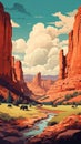 Bryce Canyon national park style travel poster Generative AI