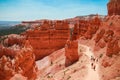 Beautiful Bryce Canyon National Park in Utah, USA. Orange rocks, blue sky. Giant natural amphitheaters and hoodoos formations. Royalty Free Stock Photo