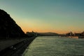 Beautiful Budapest sunset view from above