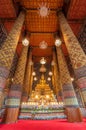 Beautiful buddha image in phra ubosot at Wat Hong Rattanaram Rat