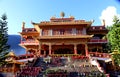 Beautiful Buddha monastery with blue sky at Dirang,Arunachal Prodesh,India Tourist attraction of Buddha architecture,North East Royalty Free Stock Photo