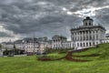 A beautiful building on a background of the spring sky in Moscow Royalty Free Stock Photo