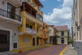 Beautiful building facades in the historic old town, Casco Viejo, Panama City Royalty Free Stock Photo