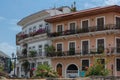 Beautiful building facades in the historic old town, Casco Viejo, Panama City Royalty Free Stock Photo