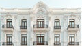 a beautiful building harmoniously blending Italian, Spanish, and British styles for the facade, seamlessly integrating