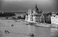 The beautiful building of Hungarian Parliament of Budapest seen from Gellert Hill Royalty Free Stock Photo