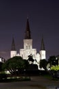Building St. Louis Cathedral at night Royalty Free Stock Photo