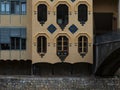 Beautiful building standing by the river Royalty Free Stock Photo