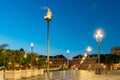 Beautiful building, staute around Place Massena Royalty Free Stock Photo