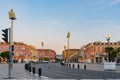 Beautiful building, staute around Place Massena Royalty Free Stock Photo