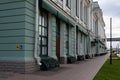 The beautiful building of the Vrubel Museum in the historical center of Omsk in summer