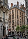 Beautiful buildings in the Presquile district of Lyon, France Royalty Free Stock Photo