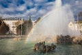 Beautiful buildings at Vienna city center and the fountain at Schwarzenbergplatz Royalty Free Stock Photo