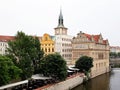 Beautiful buildings on Vltava riverside in Prague.