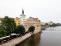 Beautiful buildings on Vltava riverside in Prague.