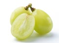 Beautiful a bunch of Shine Muscat green grape isolated on white background Royalty Free Stock Photo