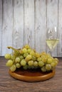 Beautiful bunch of white grapes to make wine of good smell and taste