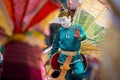 Beautiful Burmese Art dancing performs imitating bird wings shown also known as Kingkala Bird Dance at Chiang Mai, Thailand-April