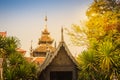 Beautiful Burmese style Buddhist church in Wat Chedi Luang, Chiang Mai, Thailand. Many of the regions temples are built in Lanna, Royalty Free Stock Photo