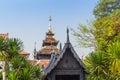 Beautiful Burmese style Buddhist church in Wat Chedi Luang, Chiang Mai, Thailand. Many of the regions temples are built in Lanna, Royalty Free Stock Photo