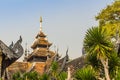 Beautiful Burmese style Buddhist church in Wat Chedi Luang, Chiang Mai, Thailand. Many of the regions temples are built in Lanna, Royalty Free Stock Photo