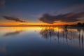 Beautiful Burning Sky With Reflection During Summer Sunrise/Sunset