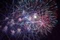 Beautiful burst of colorful fireworks in the night sky