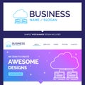Beautiful Business Concept Brand Name cloud, network, server, in Royalty Free Stock Photo