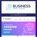 Beautiful Business Concept Brand Name global, globe, magnifier