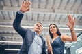 Beautiful business lady with her partner talking of design in future office Royalty Free Stock Photo