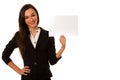 Beautiful business woman gesturing success with showing thumb up