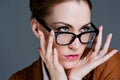 Beautiful business woman with glasses Royalty Free Stock Photo