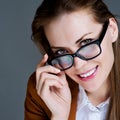 Beautiful business woman with glasses Royalty Free Stock Photo