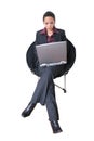 Beautiful Business Woman on a Laptop Royalty Free Stock Photo