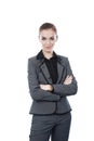 Beautiful business woman portrait. Arms crossed. Copy space available. Royalty Free Stock Photo