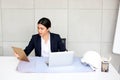 Beautiful Business Woman secretary in office at workplace,Asian Woman Success for Work Confident for Work with Success concept Royalty Free Stock Photo