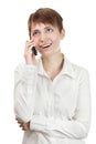 Beautiful business woman talking cell-phone Royalty Free Stock Photo